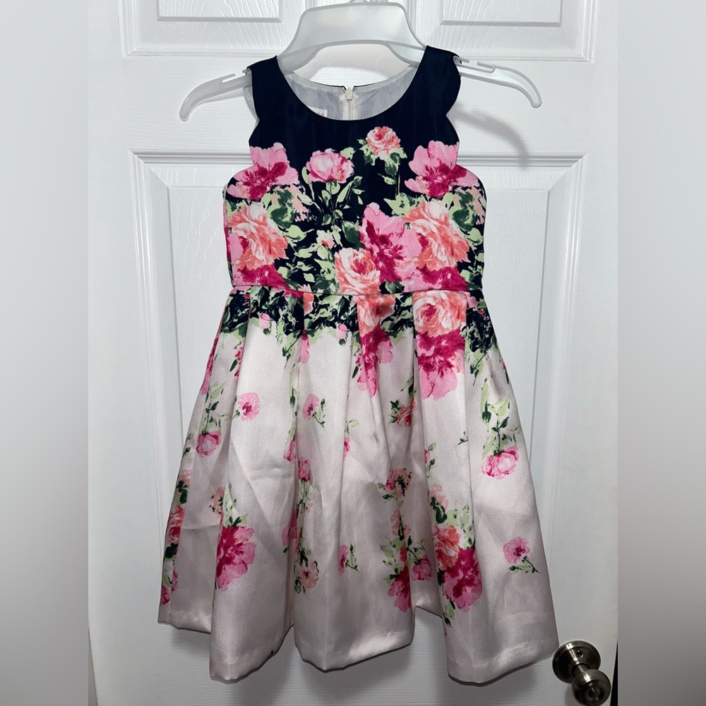 Girls Bonnie Jean Floral Pattern Fancy Dress - Like New